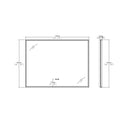BAI 21024 and BAI 21034 modern rectangular 47-inch wall-mounted mirror with a slim LED light with frame technical drawings with dimensions.