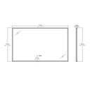 BAI 21025 and BAI 21035 modern rectangular 59-inch wall-mounted mirror with a slim LED light with frame technical drawings with dimensions.