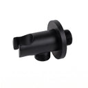 BAI 44022 round wall mounted handheld shower head wand holder water supply elbow in matte black finish.