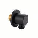 BAI 44052 modern round shower water supply elbow in matte black finish.