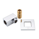 BAI 44060 modern square shower water supply elbow in polished chrome finish everything included.