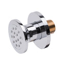 BAI 45000 modern polished chrome adjustable round shower body jet spray with a brass threaded connection, shown on a solid white background.