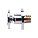 BAI 45000 modern polished chrome adjustable round shower body jet spray with a brass threaded connection, shown on a solid white background side view.