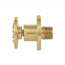 BAI 45003 modern brushed gold adjustable round shower body jet spray with a brass threaded connection, shown on a solid white background side view.