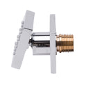 BAI 45010 modern polished chrome adjustable square shower body jet spray with a brass threaded connection, shown on a solid white background side view adjustable.