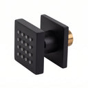 BAI 45012 modern matte black adjustable square shower body jet spray with a brass threaded connection, shown on a solid white background.