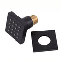 BAI 45012 modern matte black adjustable square shower body jet spray with a brass threaded connection, shown on a solid white background everything included.