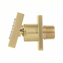 BAI 45013 modern brushed gold adjustable square shower body jet spray with a brass threaded connection, shown on a solid white background side view adjustable.
