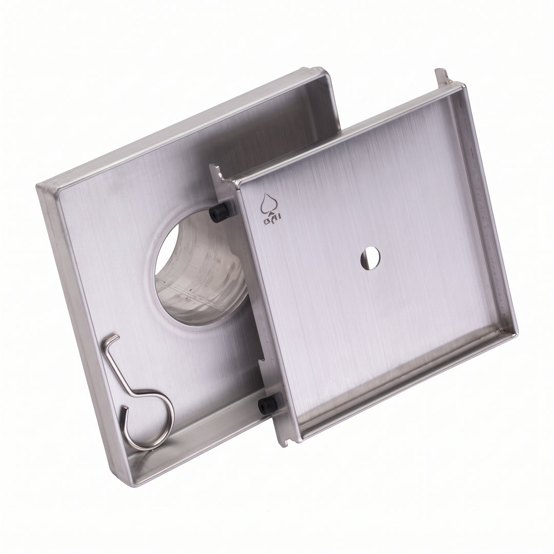 BAI 47000 Stainless Steel 5-inch Tile Insert Square Shower Drain shown against a white plain background.