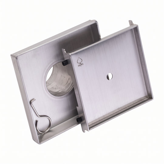 BAI 47000 Stainless Steel 5-inch Tile Insert Square Shower Drain shown against a white plain background.