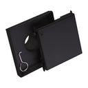 MegaBAI Stainless Steel 5-inch Square Shower Drain in matte black finish with a removable grate shown against a white background.