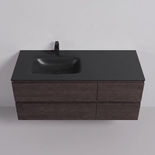 BAI Sonoma 52-inch Floating Bathroom Vanity with Matte Black Sink