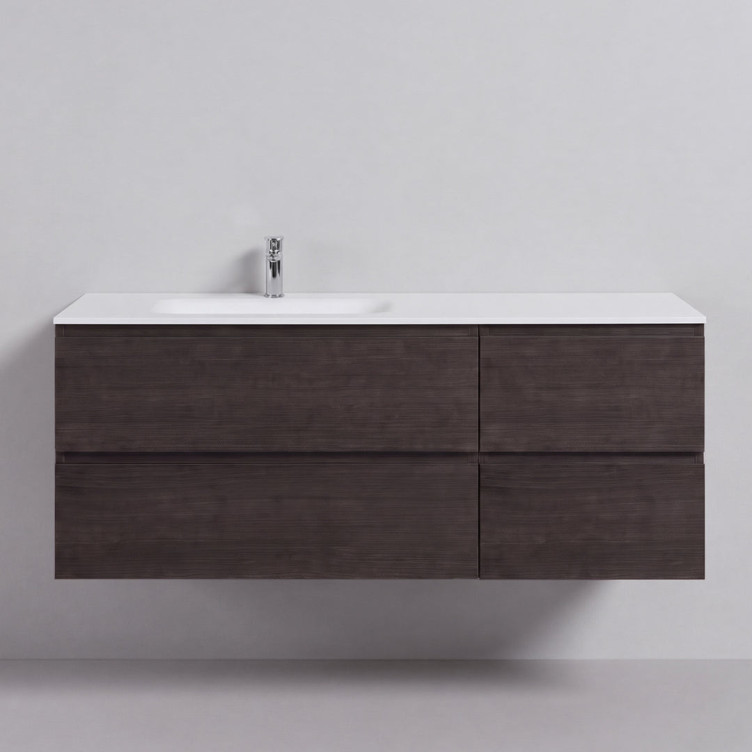 BAI Sonoma 52-inch Floating Bathroom Vanity with Matte White Sink