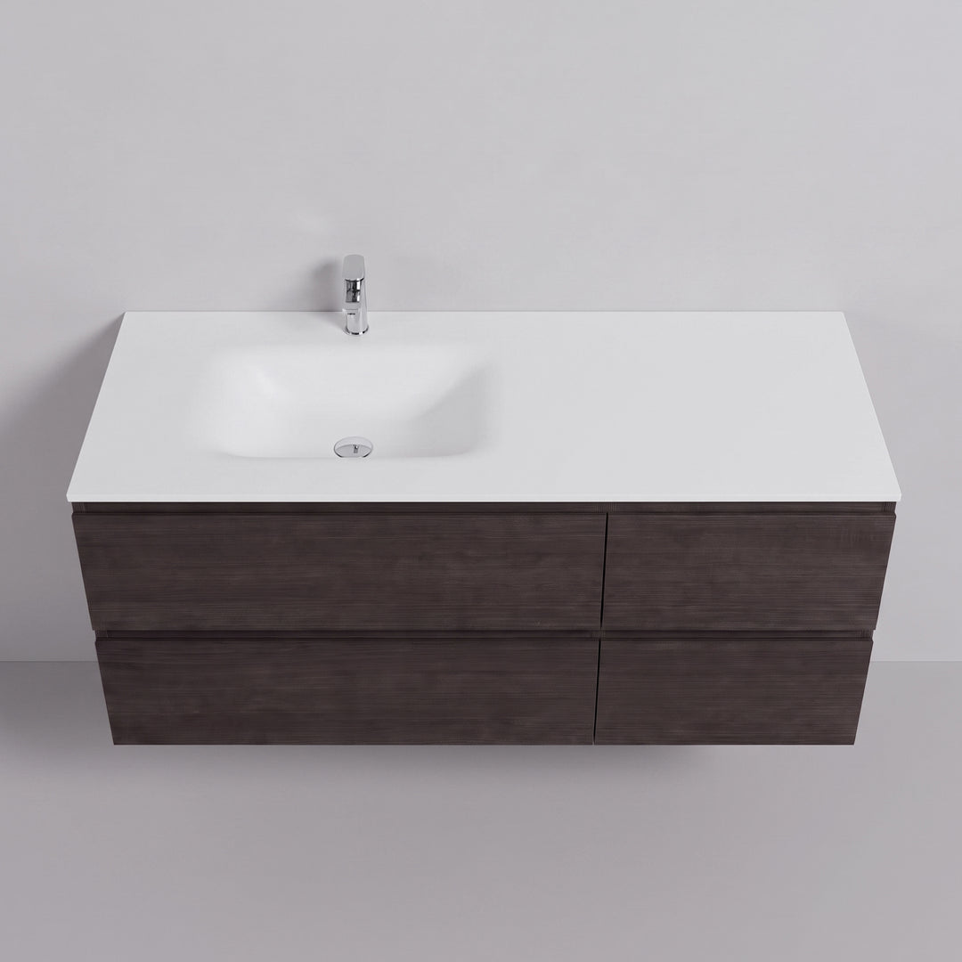BAI Sonoma 52-inch Floating Bathroom Vanity with Matte White Sink
