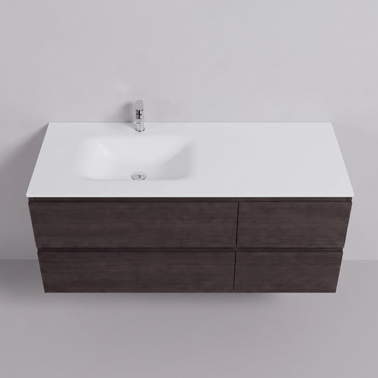 BAI Sonoma 52-inch Floating Bathroom Vanity with Matte White Sink