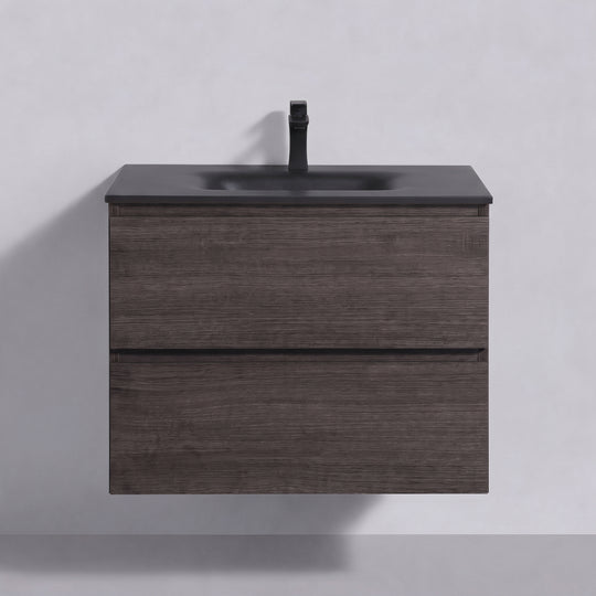 BAI Sonoma 26-inch Floating Bathroom Vanity with Matte Black Sink
