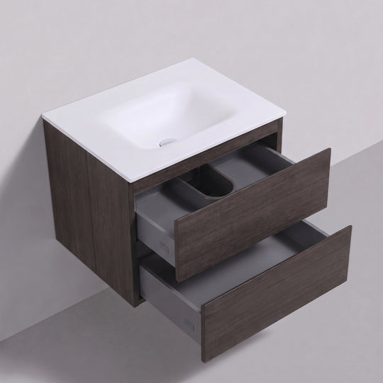 BAI Sonoma 26-inch Floating Bathroom Vanity with Matte White Sink