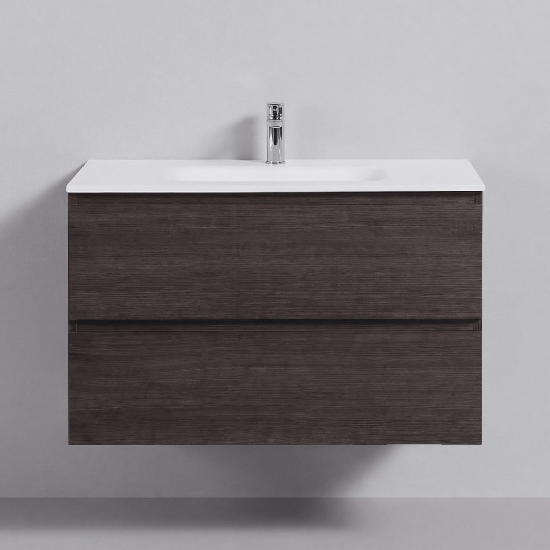 BAI Sonoma 34-inch Floating Bathroom Vanity with Matte White Sink