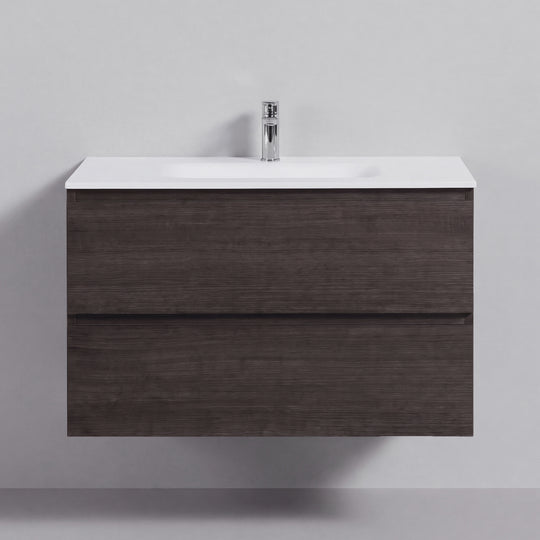 BAI Sonoma 34-inch Floating Bathroom Vanity with Matte White Sink