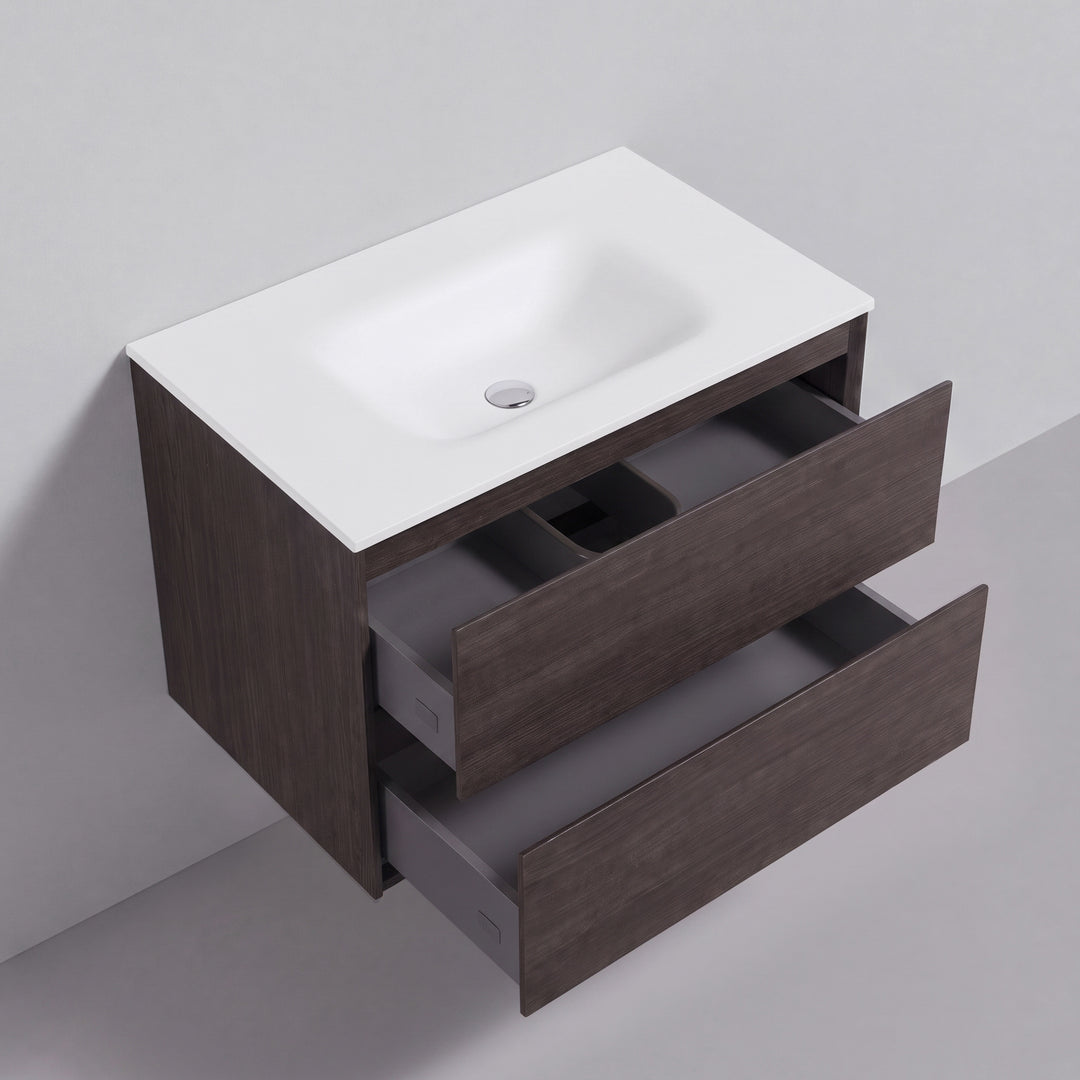 BAI Sonoma 34-inch Floating Bathroom Vanity with Matte White Sink