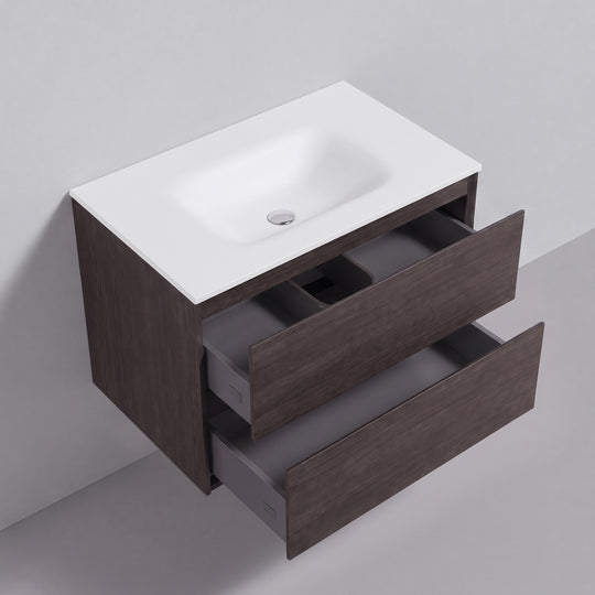 BAI Sonoma 34-inch Floating Bathroom Vanity with Matte White Sink