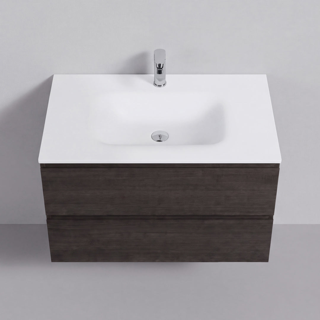 BAI Sonoma 34-inch Floating Bathroom Vanity with Matte White Sink