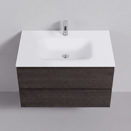 BAI Sonoma 34-inch Floating Bathroom Vanity with Matte White Sink