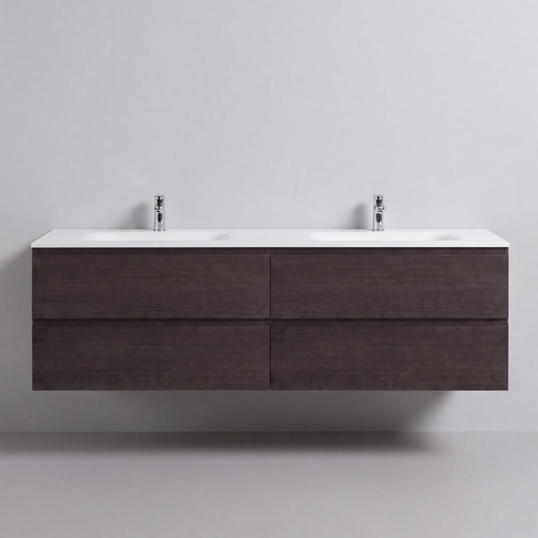 BAI Sonoma 68-inch Floating Bathroom Vanity with Matte White Double Sink