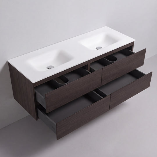 BAI Sonoma 68-inch Floating Bathroom Vanity with Matte White Double Sink