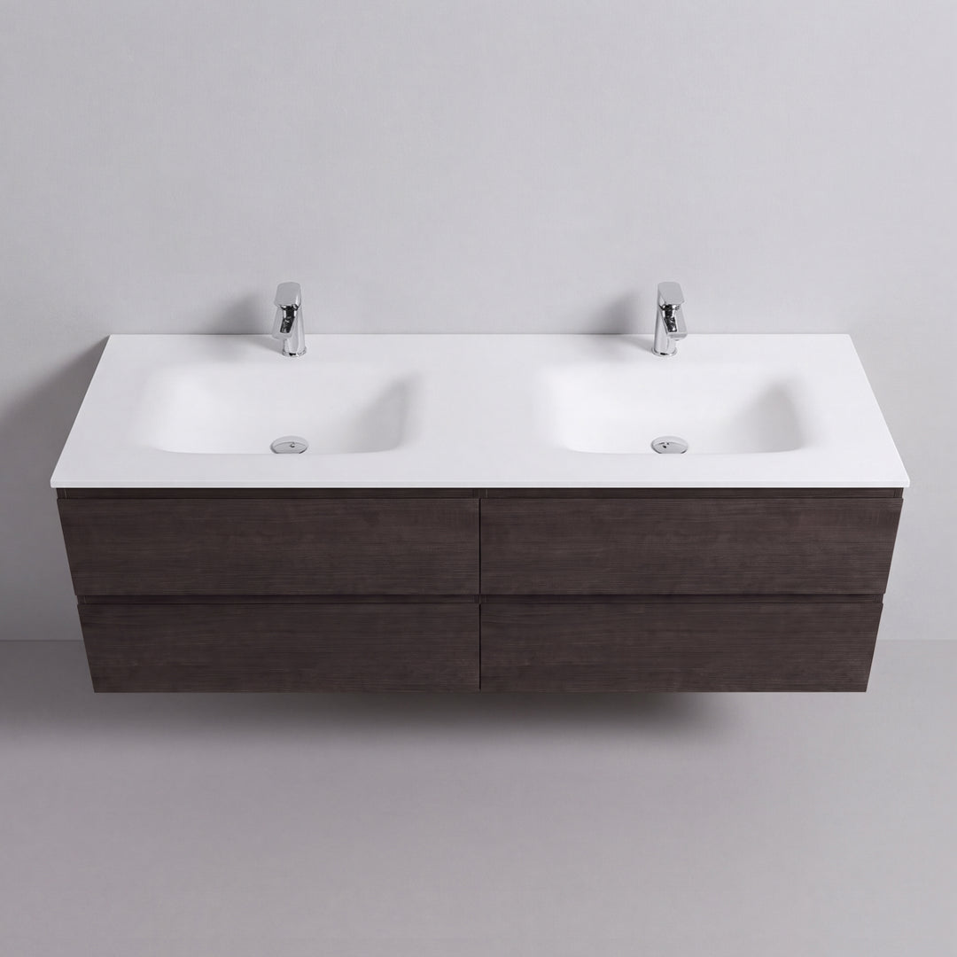 BAI Sonoma 68-inch Floating Bathroom Vanity with Matte White Double Sink