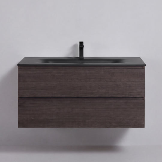 BAI Sonoma 42-inch Floating Bathroom Vanity with Matte Black Sink