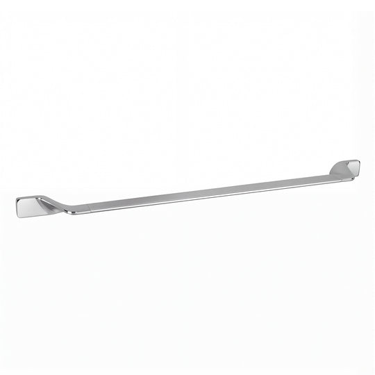 A long, slim modern wall-mounted 24-inch towel bar with a polished chrome finish, shown against a plain white background.