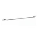 A long, slim modern wall-mounted 30-inch towel bar with a polished chrome finish, shown against a plain white background.