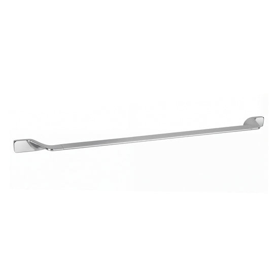 A long, slim modern wall-mounted 30-inch towel bar with a polished chrome finish, shown against a plain white background.