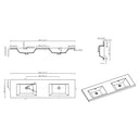 BAI Novo 71-inch Freestanding Bathroom Vanity with Gloss White Double Sink