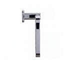 A modern rectangular wall-mounted towel ring with a polished chrome finish and a square-shaped mounting bracket, shown in a side view profile on a plain white background.