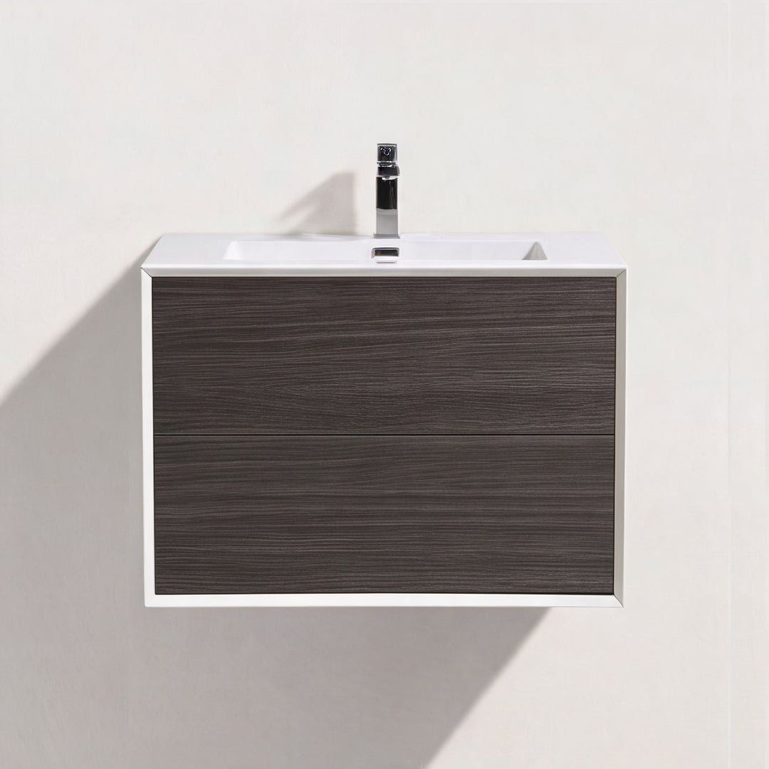 BAI Monza 30-inch Floating Bathroom Vanity with Gloss White Sink
