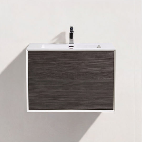 BAI Monza 30-inch Floating Bathroom Vanity with Gloss White Sink