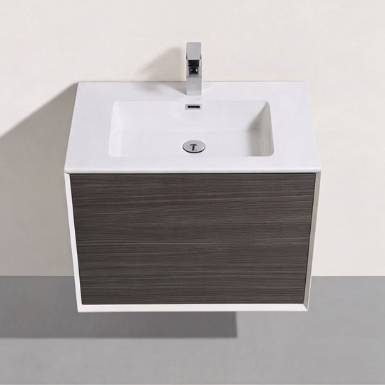 BAI Monza 30-inch Floating Bathroom Vanity with Gloss White Sink
