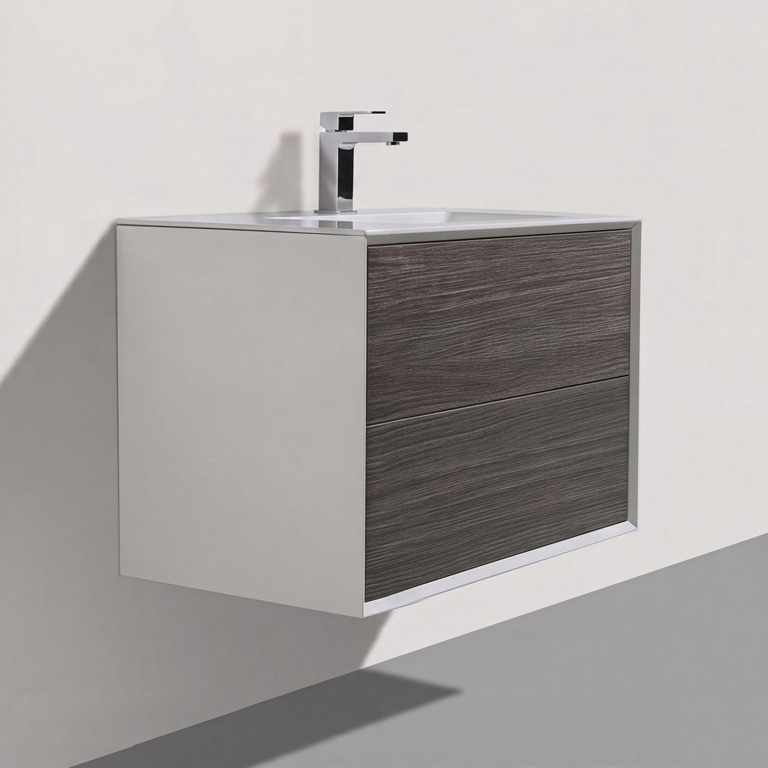 BAI Monza 30-inch Floating Bathroom Vanity with Gloss White Sink