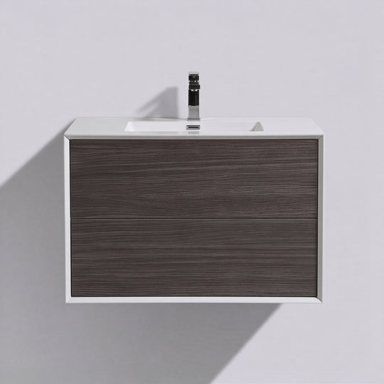 BAI Monza 30-inch Floating Bathroom Vanity with Gloss White Sink