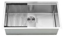 BAI 1287 Stainless Steel 16 Gauge Kitchen Sink Handmade 32-inch Undermount Workstation Single Bowl