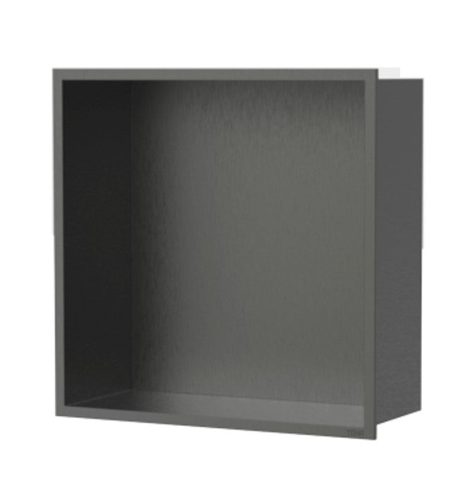 BAI 0002 Recessed Single Shower Niche in Brushed Grey (12"x12")