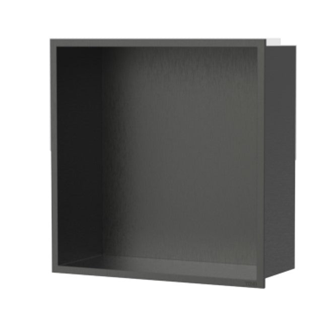 BAI 0003 Recessed Single Shower Niche in Brushed Black (12"x12")