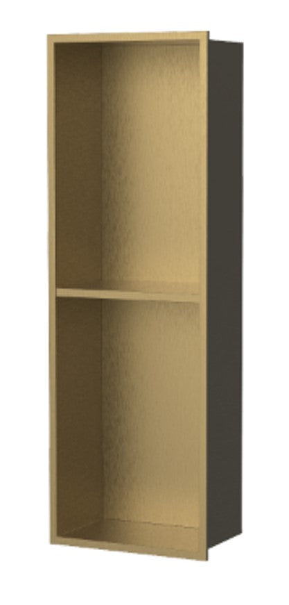 BAI 0007 Recessed Double Shower Niche in Brushed Gold (8"x24")