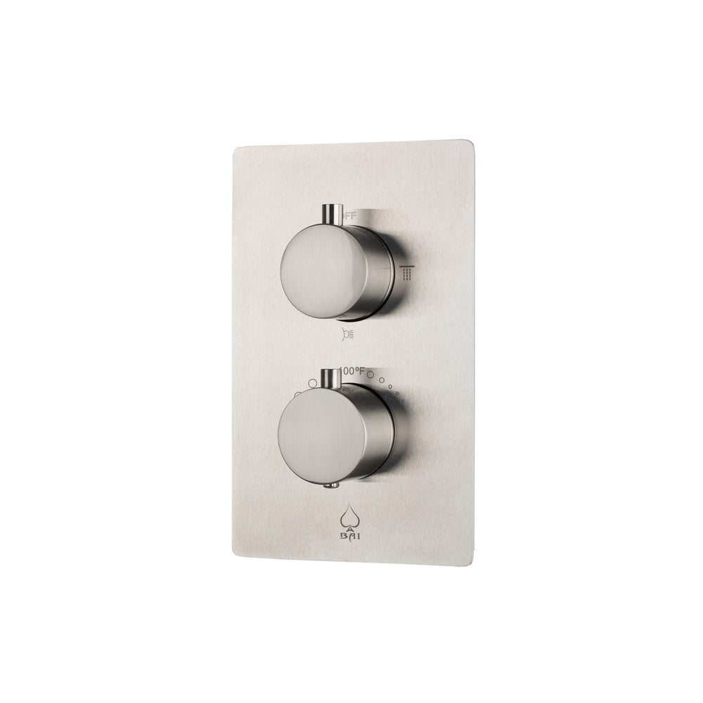BAI 0126 Concealed Thermostatic Shower Mixer Valve in Brushed Nickel Finish