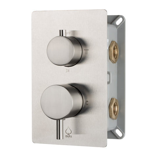 BAI 0129 Concealed Shower Mixer with Water Pressure Balance Valve in Brushed Nickel Finish