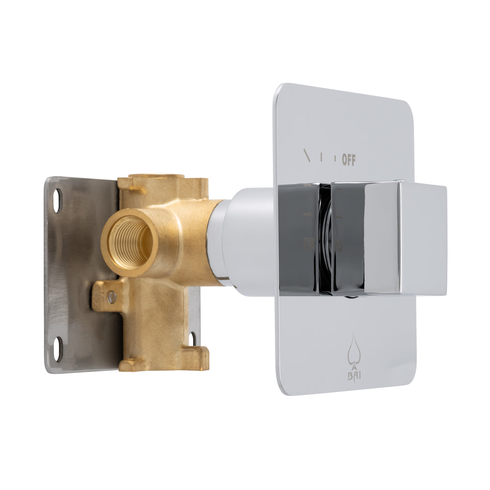 BAI 0140 Concealed 1 Function ON/OFF Shower Valve in Polished Chrome Finish