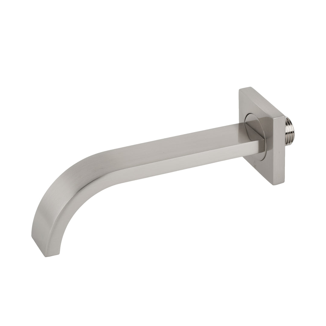 BAI 0155 Solid Brass Wall Mounted Tub Spout in Brushed Nickel Finish