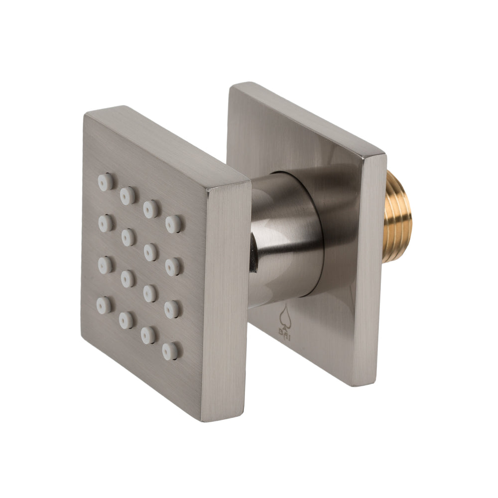 BAI 0168 Adjustable Square Shower Body Jet in Brushed Nickel Finish